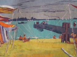 Parti d'un carnet de vacances en pays basque de 16 aquarelles et gouaches