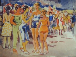 Parti d'un carnet de vacances en pays basque de 16 aquarelles et gouaches